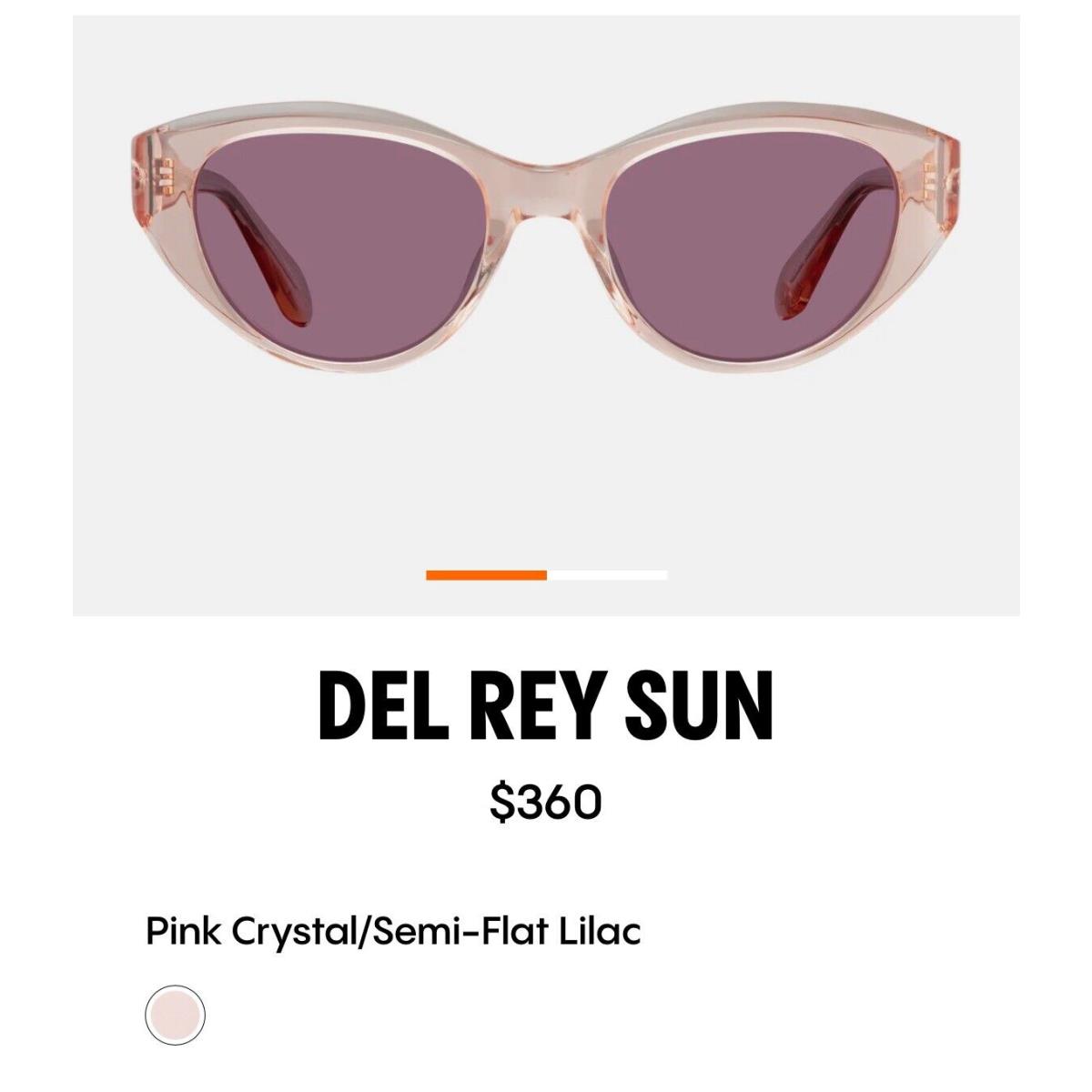 Garrett Leight Sunglasses Del Rey Pink Crystal Cat Eye with Case