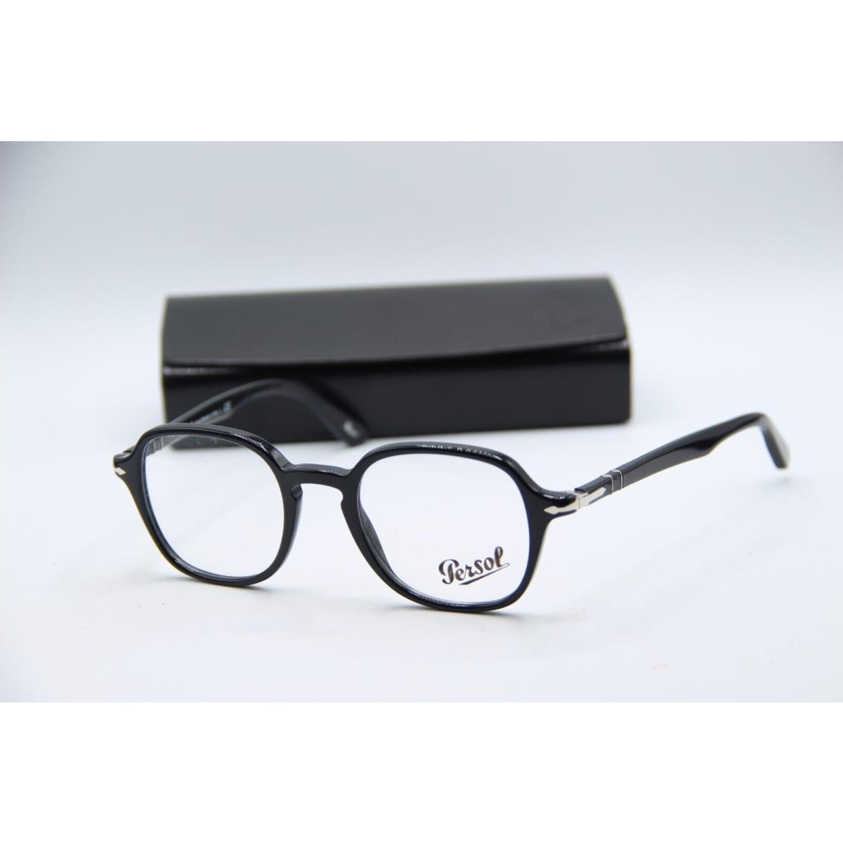 Persol 3142-V 95 Black Silver Eyeglasses W/case 47-21