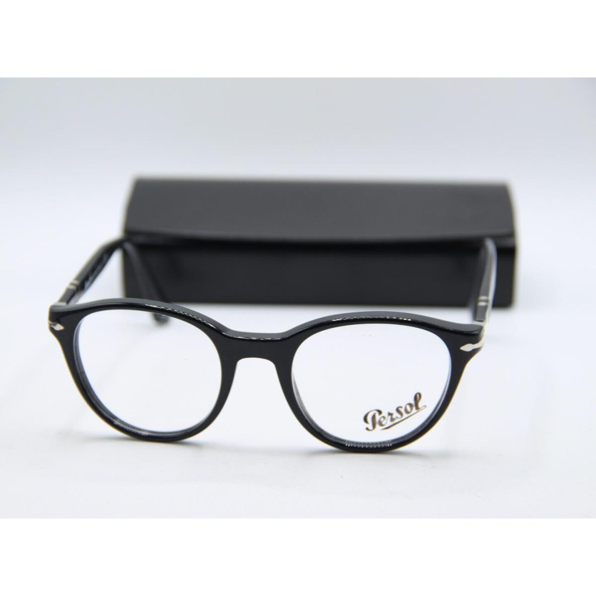 Persol 3153-V 95 Black Silver Eyeglasses W/case 49-20