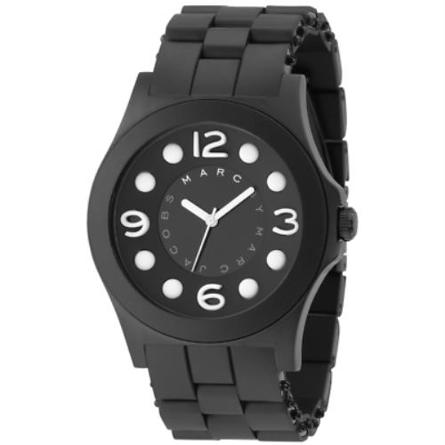 Marc Jacobs Black Pelly Silicon Band White Numbers Bracelet WATCH-MBM2527