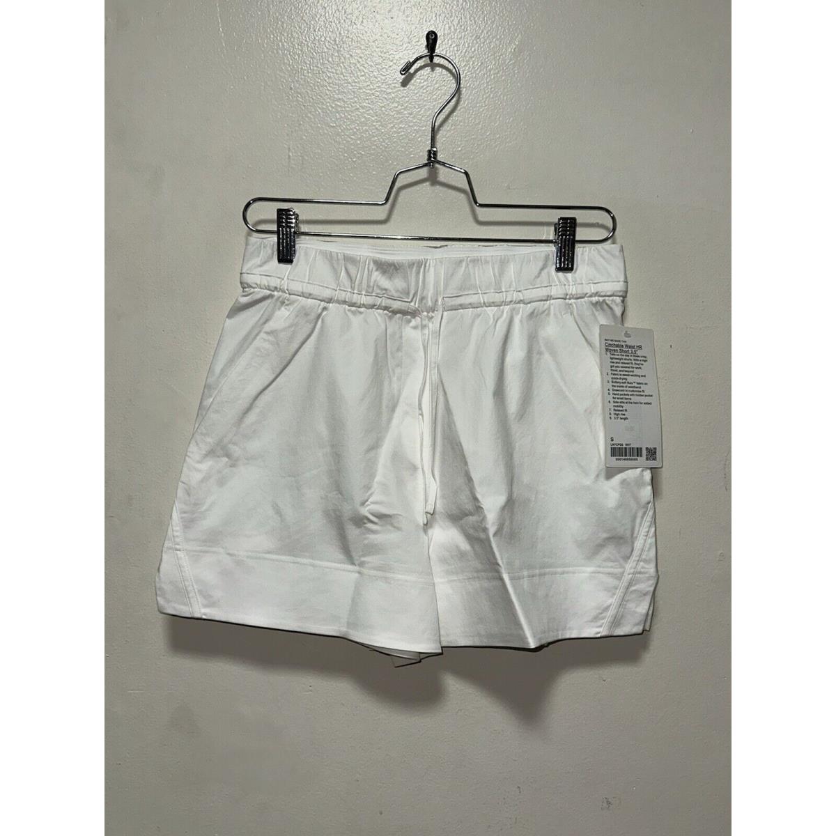 Lululemon Cinchable Waist HR Woven Short 3.5 Relaxed Fit Size S White