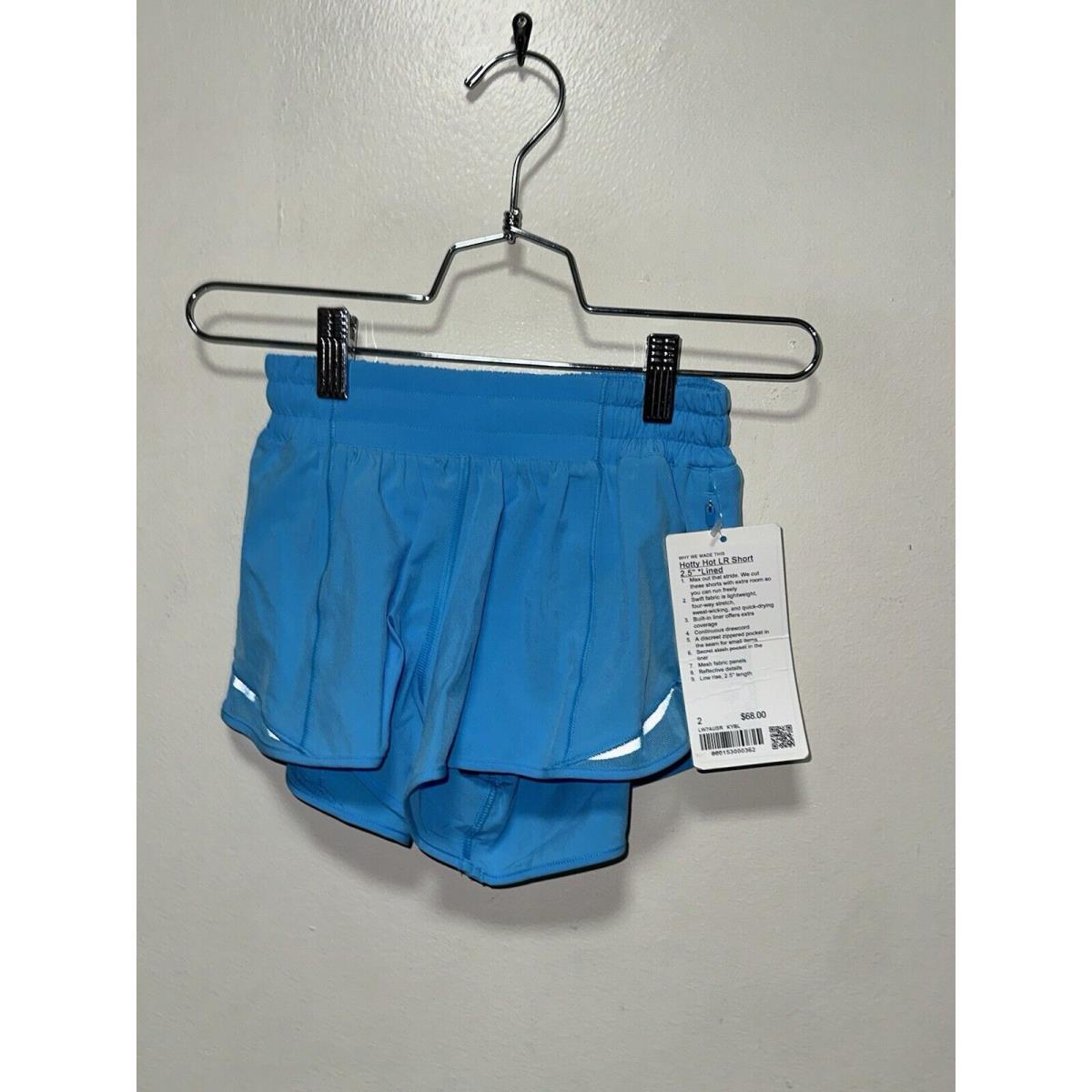 Lululemon Hotty Hot LR Short 2.5 Lined - Kelly Blue Kybl - Size 2