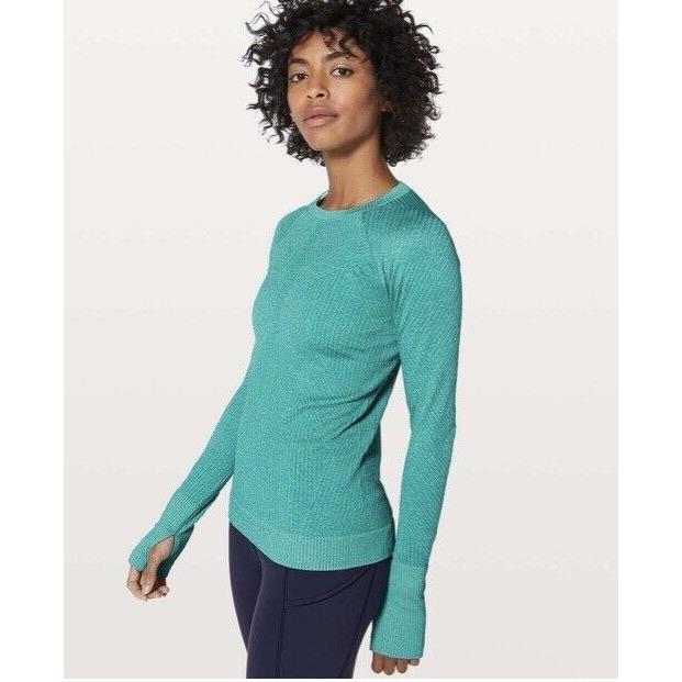 Lululemon Rest Less Pullover Rib Eucalyptus Spirit Green Size 4