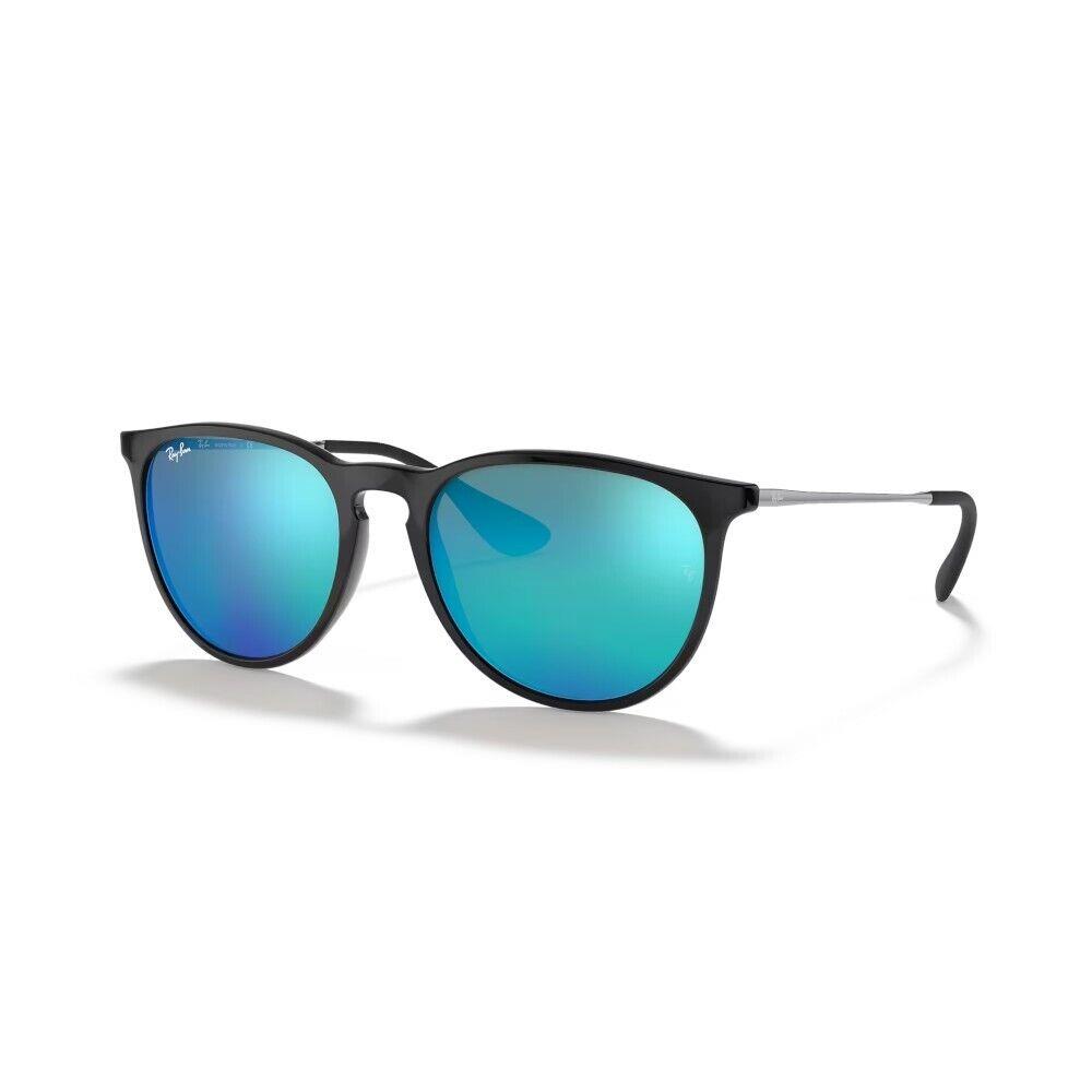 Ray-ban Erika Color Mix Men`s Sunglasses Polished Black / Blue - Frame: Black, Lens: Blue