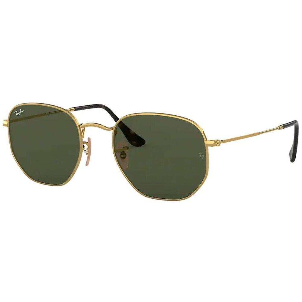 Ray-ban Hexagonal Men`s Sunglasses Arista G-15 Green Crystal - Frame: Gold, Lens: Green