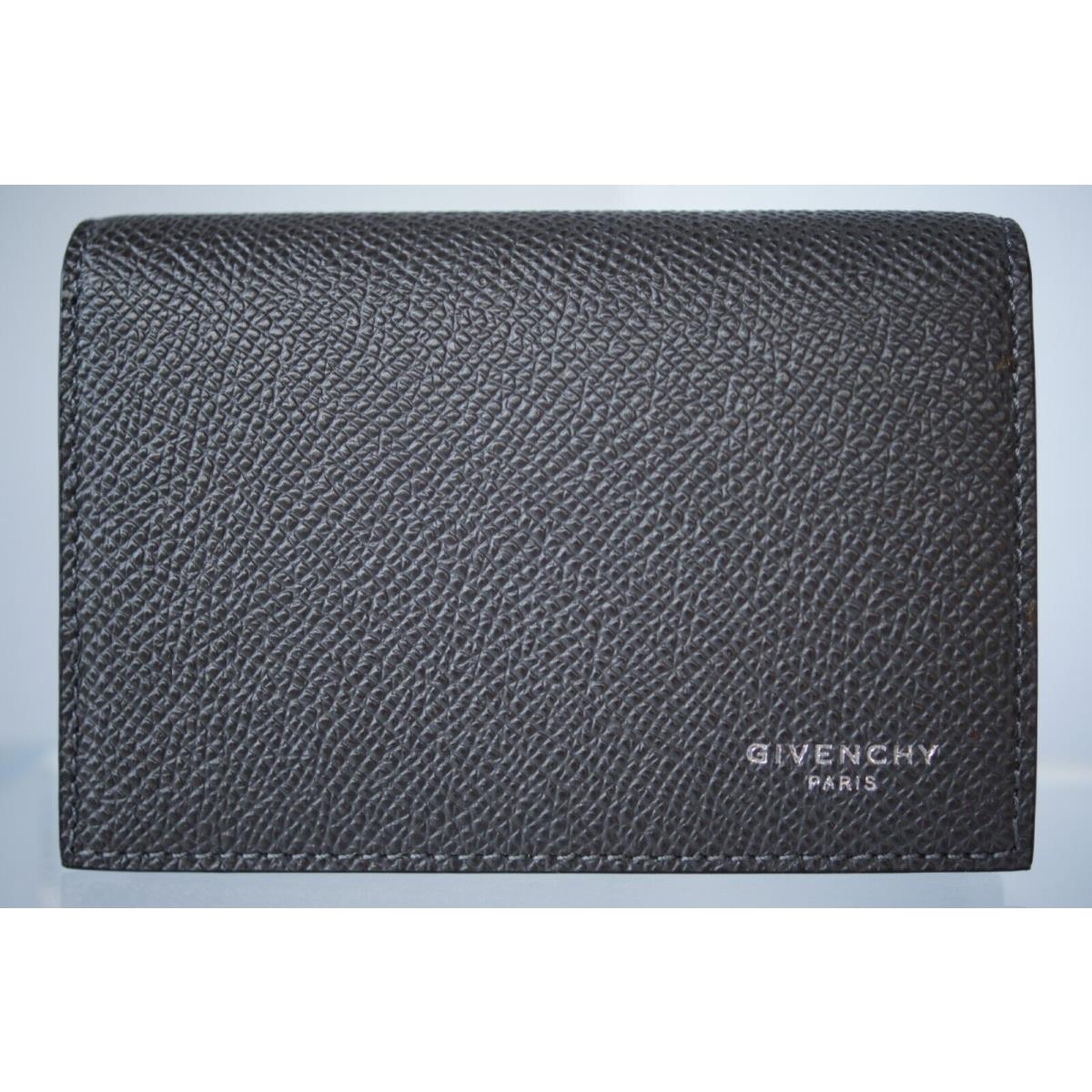 Givenchy Men`s Wallet CC Holder Business Card Gray Leather