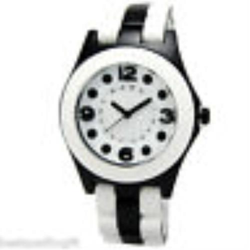 Marc Jacobs Pelly Black White Silicone Wrapped Aluminum WATCH-MBM3502