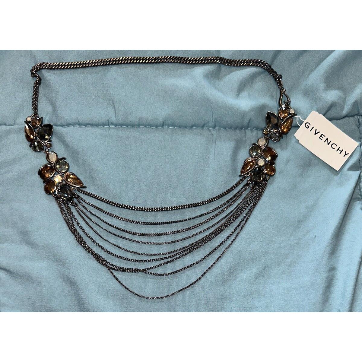 Givenchy Beautiful Silver Crystal Necklace Nickel Free D40 Ymopal