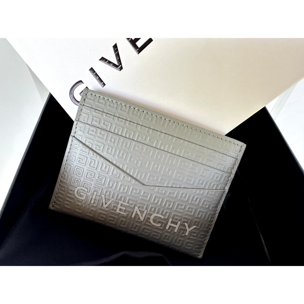 Givenchy 4G-Embossed Logo Leather Card Holder Wallet Leather