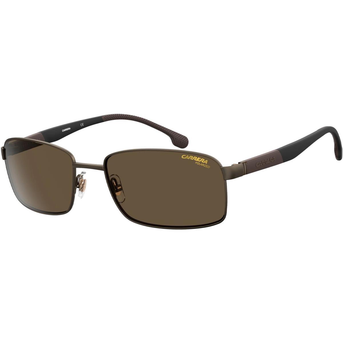 Carrera Men`s Polarized Matte Bronze Rectangle Sunglasses - CA8037S