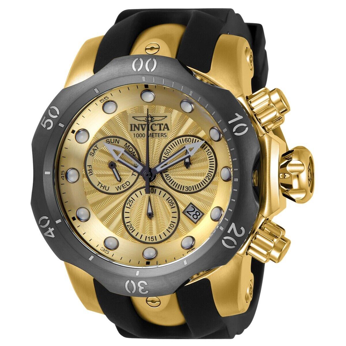 Invicta Venom Swiss Ronda Z60 Caliber Men`s Watch - 53.7mm Black Gold ZG-24258