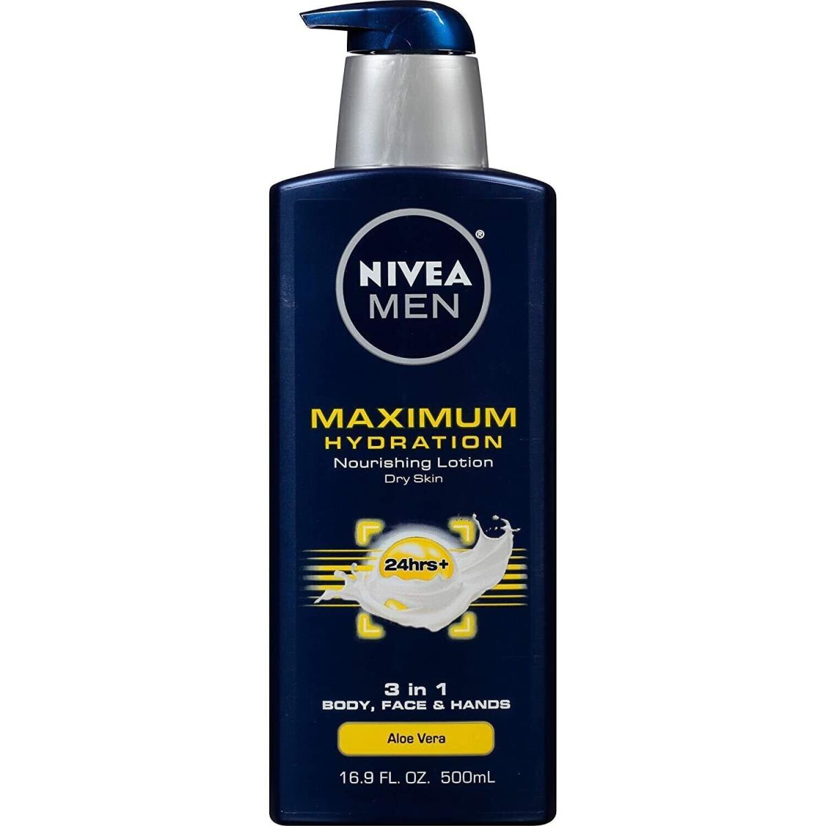 Nivea Men Maximum Hydration Body Lotion 3-In-1 Nourishing Lotion For Men 16.9 Fl Oz