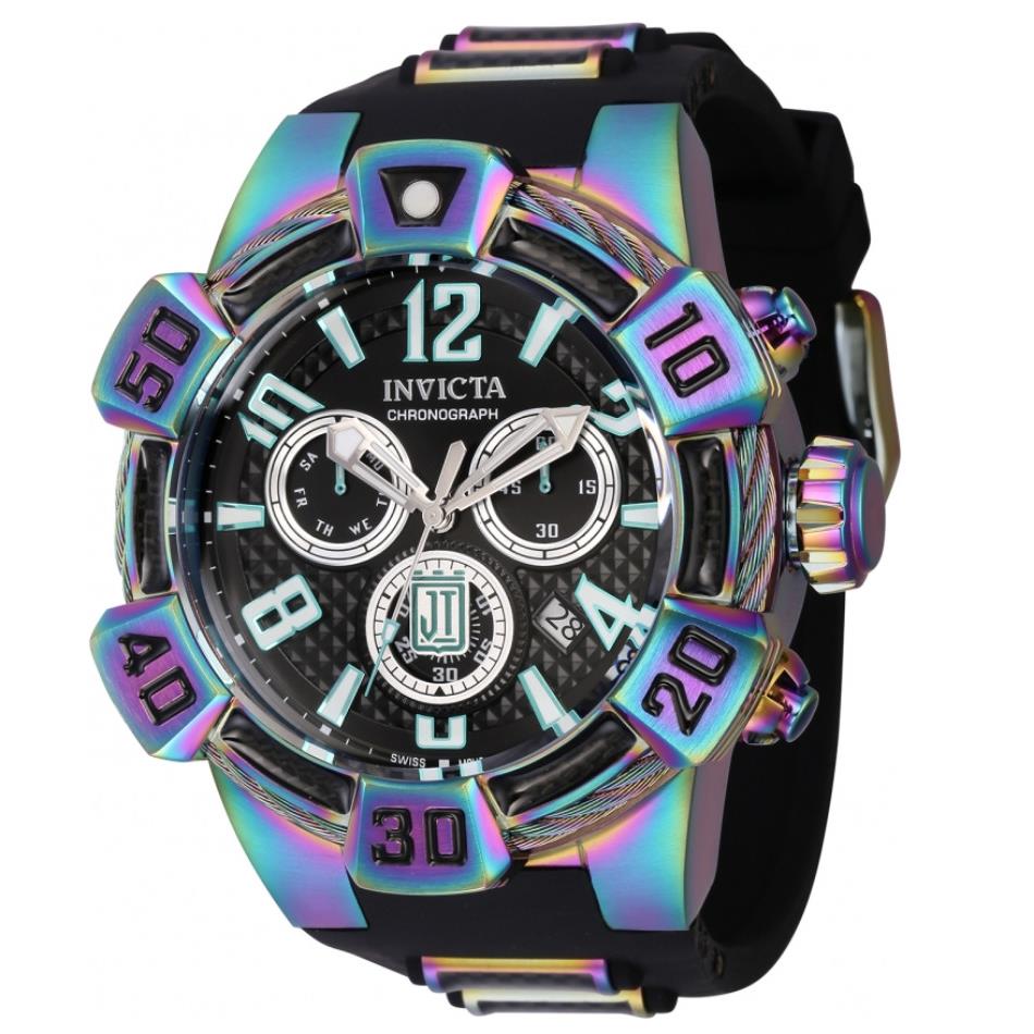 Invicta JT Men`s 52mm Carbon Fiber Iridescent Swiss Chronograph Watch 40447