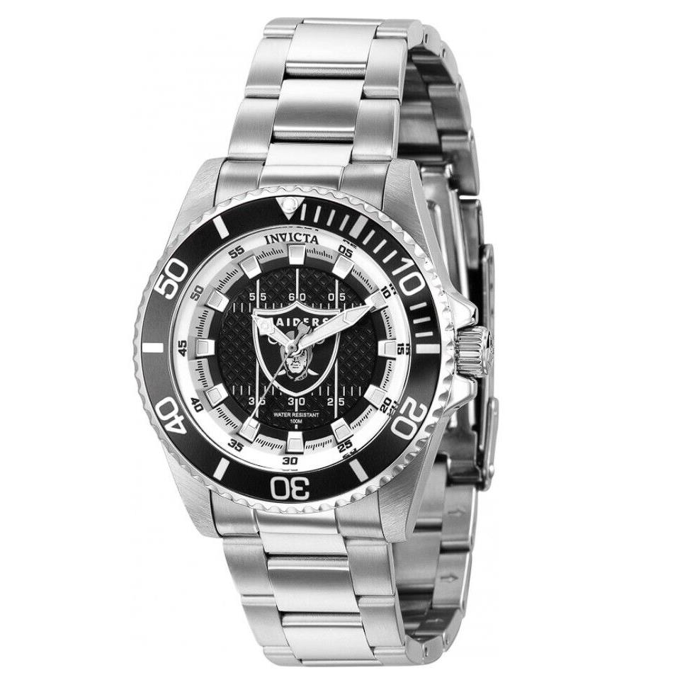 Invicta Nfl Las Vegas Raiders Lady Women`s 38mm Stainless Quartz Watch 36936