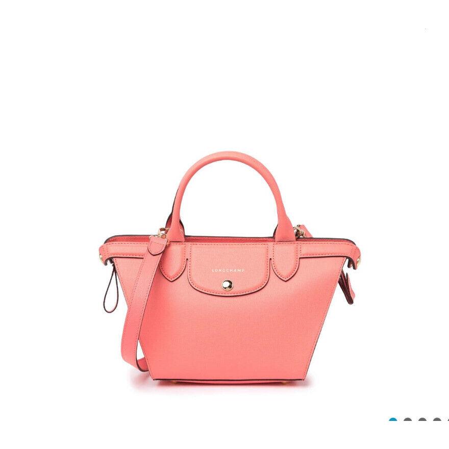 Longchamp Le Pliage Heart Mini Leather Satchel Coral 895.00