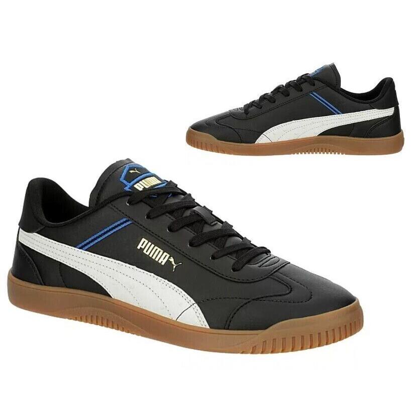 Puma Classic Casual Shoes Athletic Sneakers Retro White Gum Mens All Sizes - Black