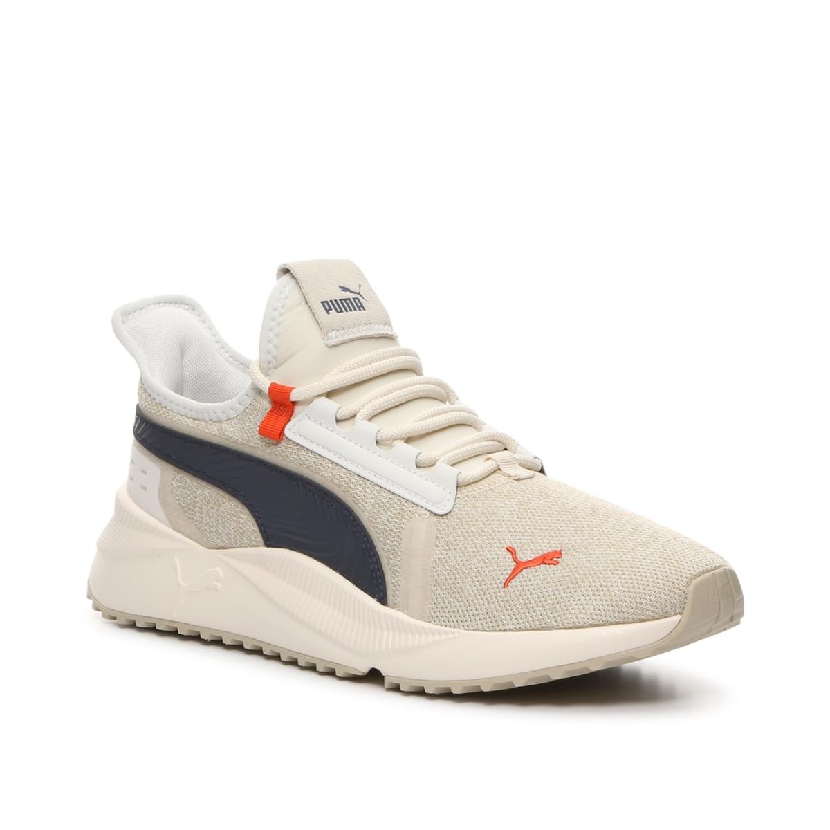 Man`s Athletic Puma Pacer Future Street Plus Running Shoe - Beige/Navy/Orange