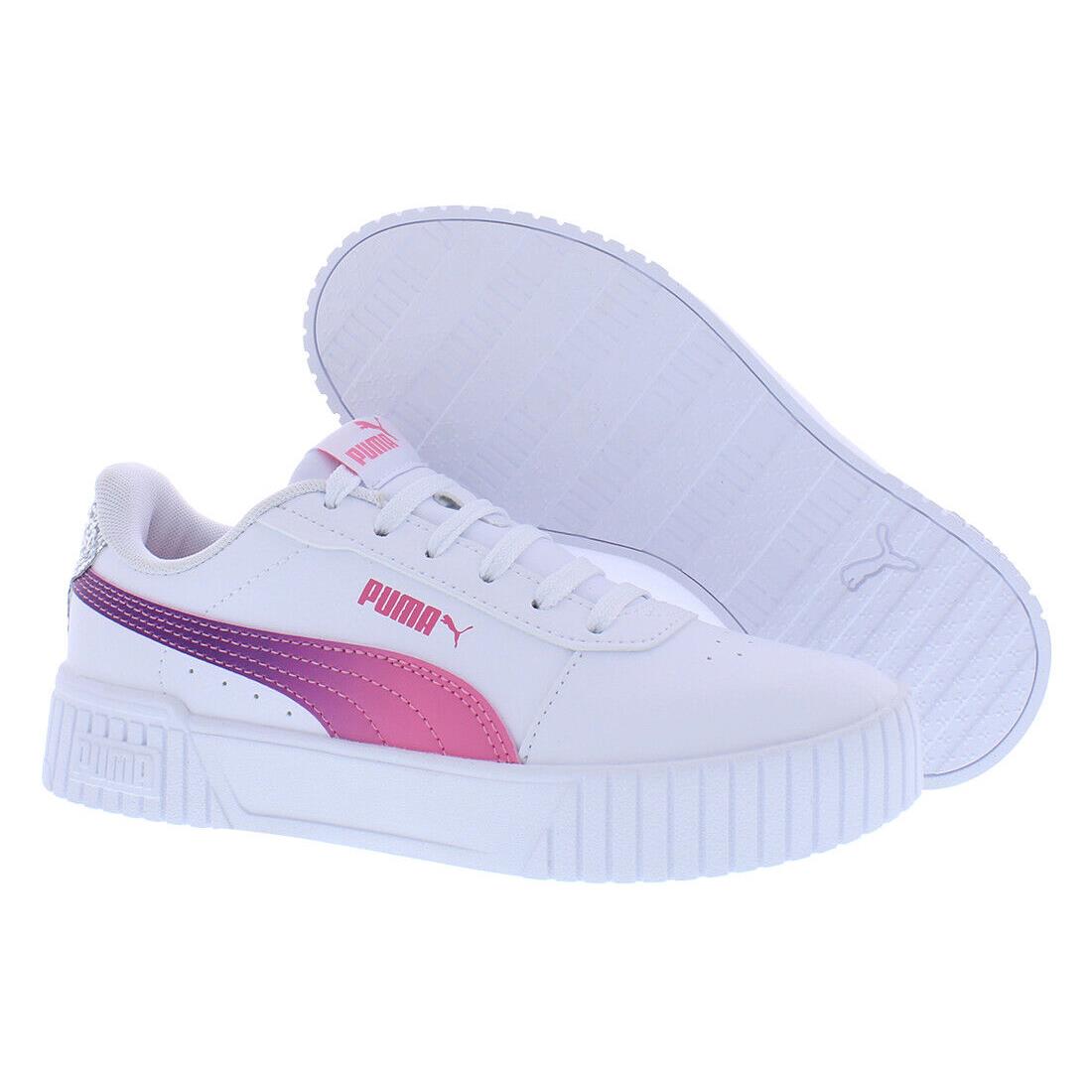 Puma Carina 2.0 Star Glow GS Girls Shoes - White/Pink, Main: White