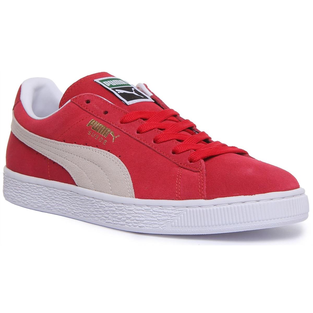 Puma Suede Classic + Lace up Mens Sneaker In Red White Size US 4 - 13 - RED