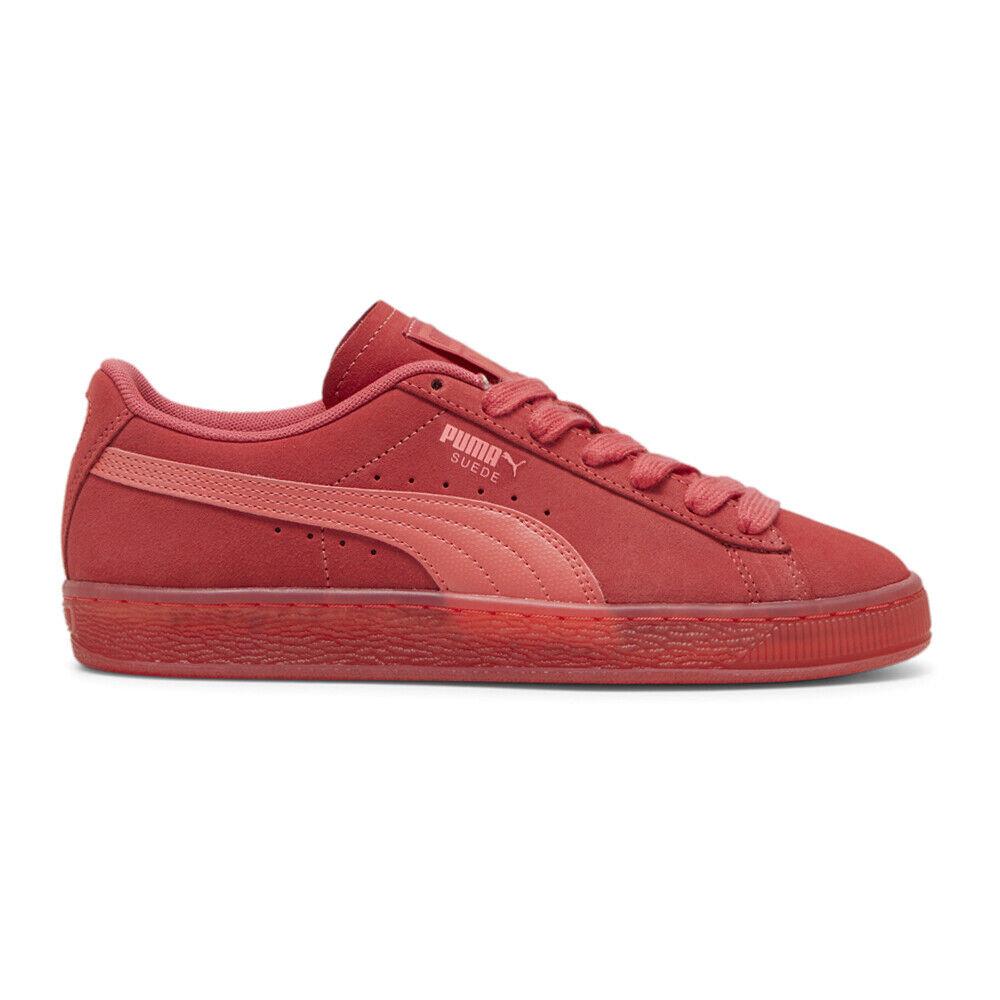 Puma Suede Classic Translucent Lace Up Womens Red Sneakers Casual Shoes 3988180