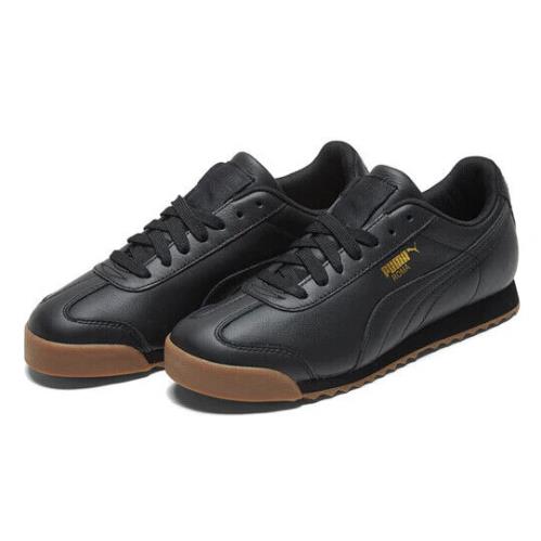 Puma Roma Classic 366408-02 Sneakers Men`s Black Gum Leather Casual Shoes NR8928