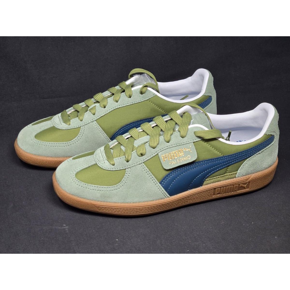 Puma Palermo OG Men`s Multi Size Olive Green Blue Gum Eucalyptus Shoes 383011-11