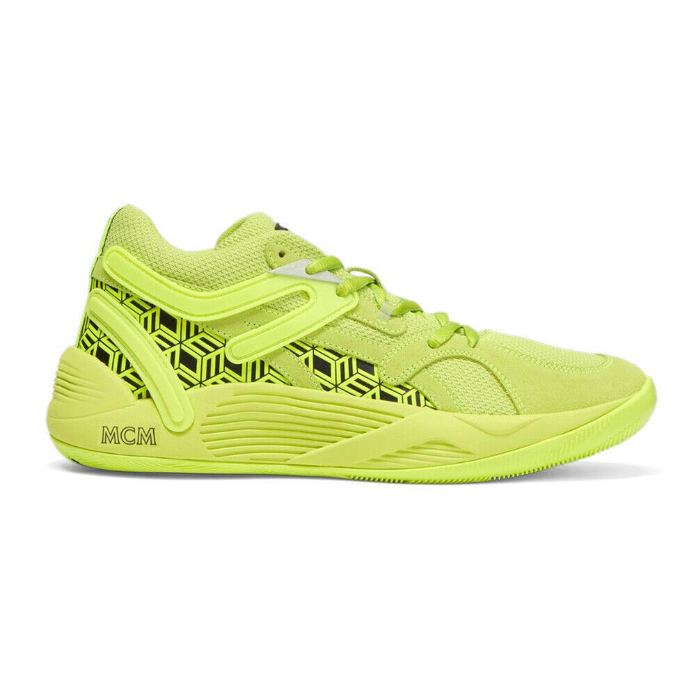 Puma Mcm X Trc Blaze Court Basketball Mens Yellow Sneakers Athletic Shoes 37762