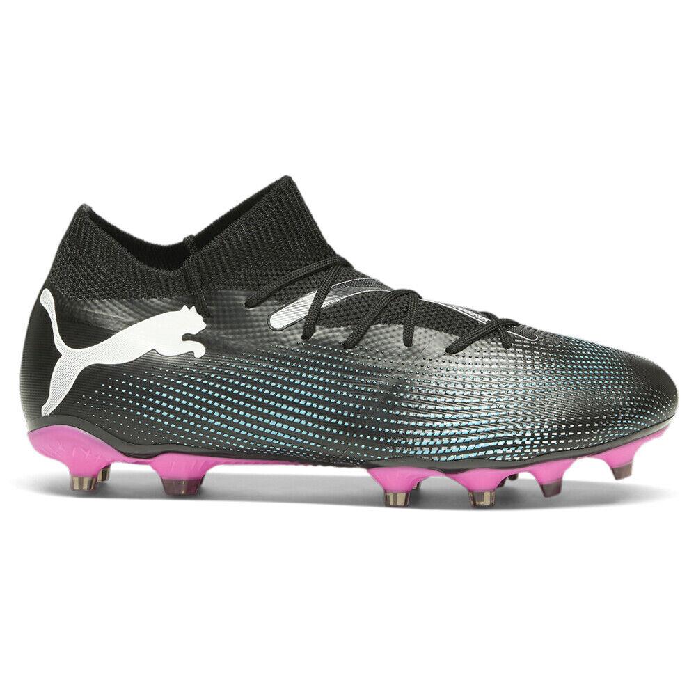 Puma Future 7 Match Firm Groundartificial Ground Lace Up Soccer Cleats Womens Si - Black, Blue, Pink