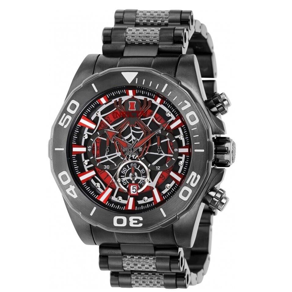 Invicta Marvel Black Widow Men`s 48mm Gunmetal Limited Chronograph Watch 37834