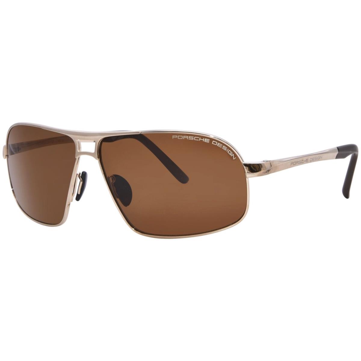 Porsche Design Men`s P`8542 P8542 B Light Gold/brown Pilot Sunglasses 65mm