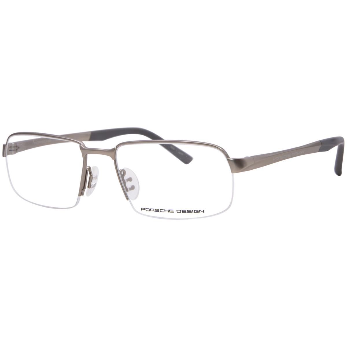 Porsche Design P8213-A Titanium Eyeglasses Men`s Sand/dark Grey Semi Rim 55mm