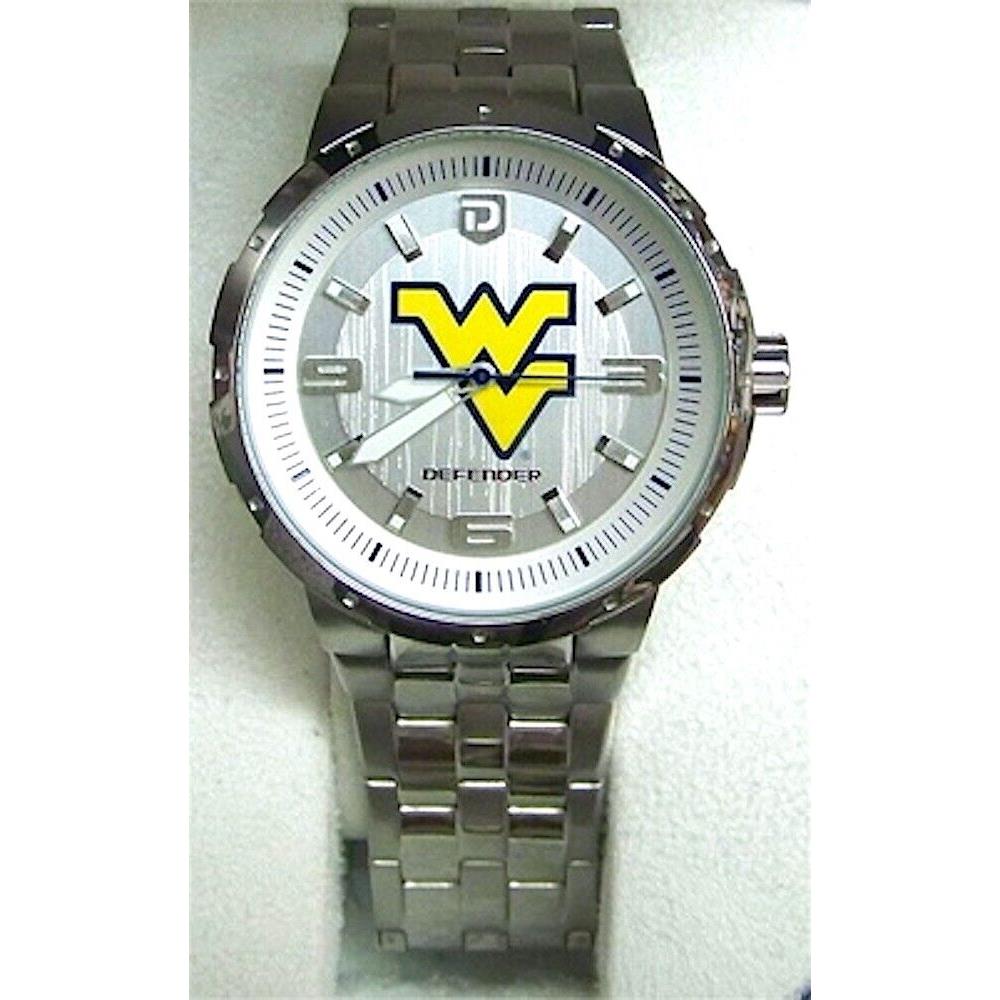 West Virginia Mountaineers Fossil Watch Mens Li3104 Stainless Steel Wristwatch