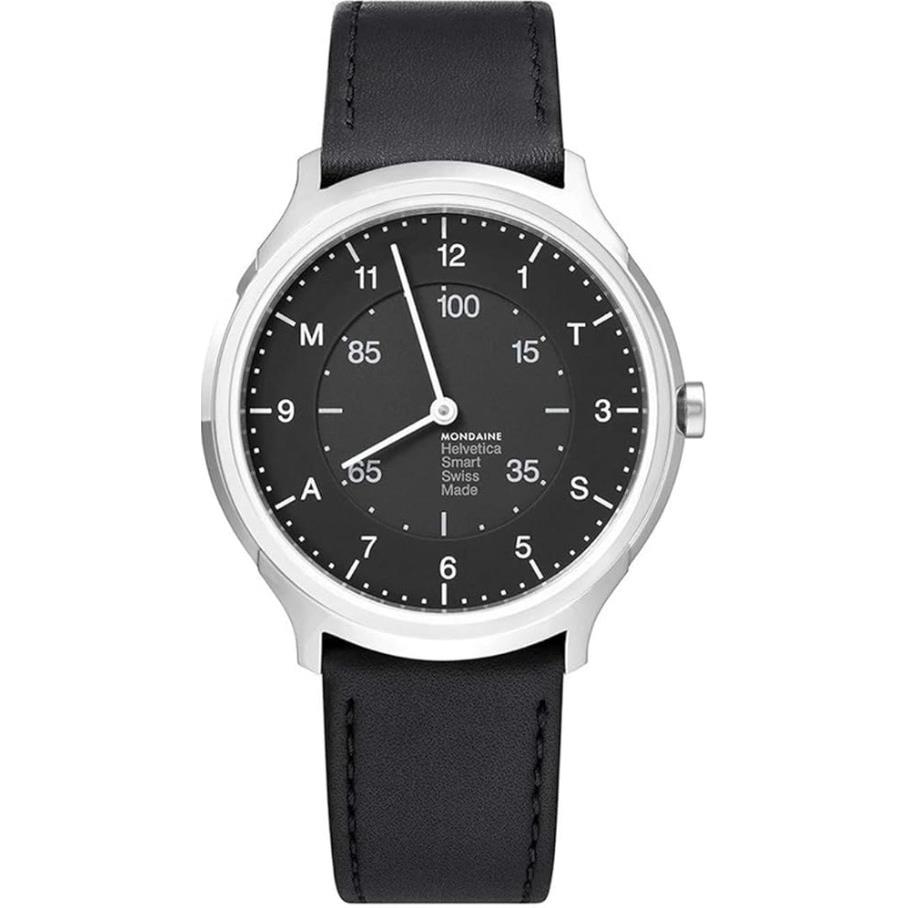 Mondaine Helvetica No1 Smartwatch Black Leather Unisex MH1.R2S20.LB