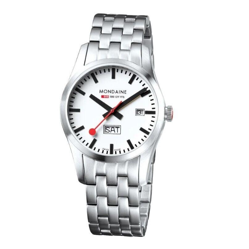 Mondaine Retro Silver Stainless Steel White Dial Men`s Watch A667.30340.16SBM