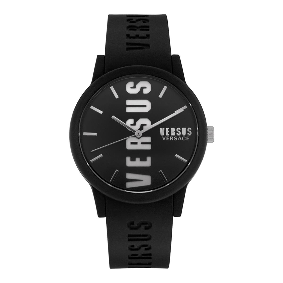 Versus Versace Mens Barbes Silicone Black 40mm Strap Fashion Watch