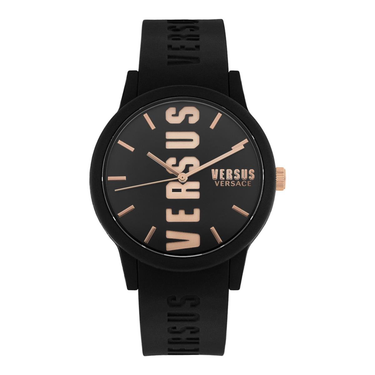 Versus Versace Mens Barbes Silicone Black 40mm Strap Fashion Watch VSPKN0321