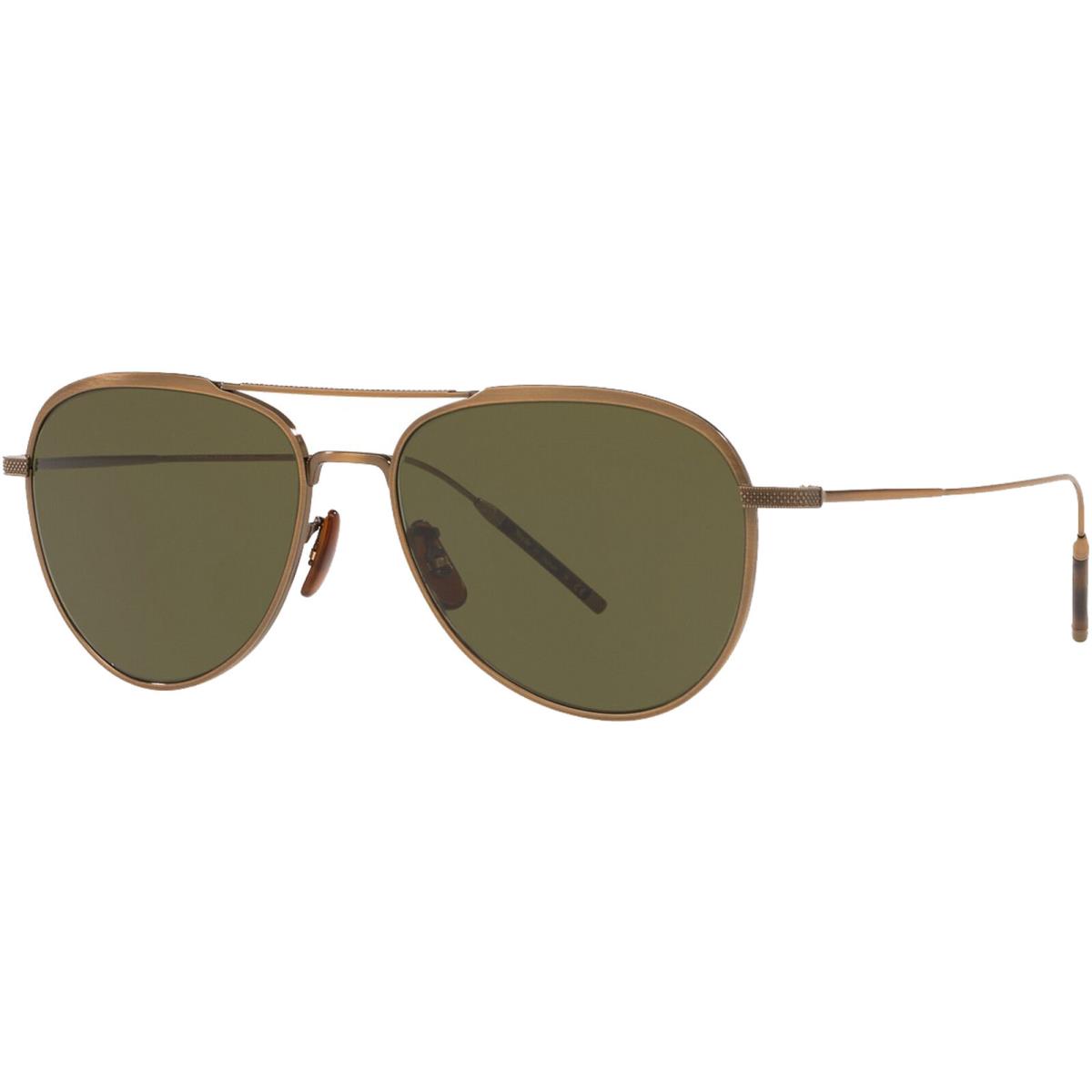 Oliver Peoples TK-3 Small Fit Aviator Titanium Sunglasses OV1276ST Made in Japan Antique Gold-Tone/G15 (528452 53)