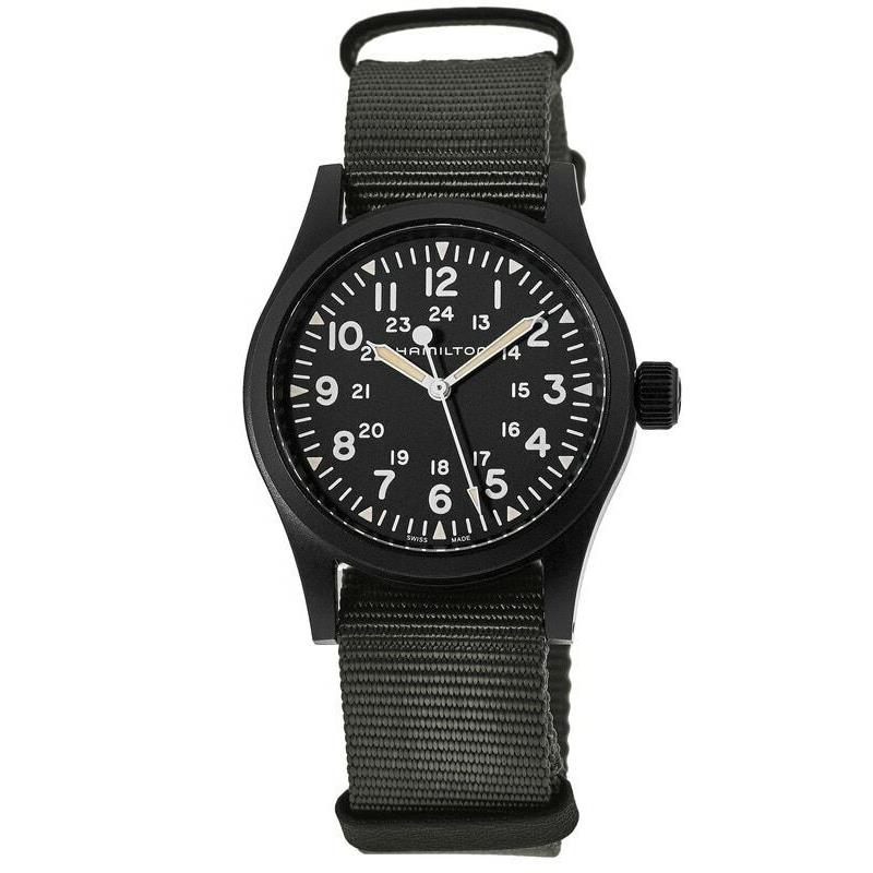 Hamilton Khaki Field Hand Wound Black Dial Grey Men`s Watch H69409930