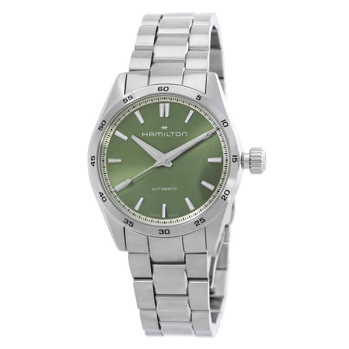 Hamilton Jazzmaster Automatic Green Dial Watch H36105160 - Dial: Green, Band: Silver-tone, Bezel: Silver-tone