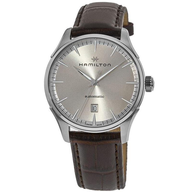 Hamilton Jazzmaster Auto Beige Dial Leather Strap Men`s Watch H32475520 - Face: Beige, Dial: Beige, Band: Brown