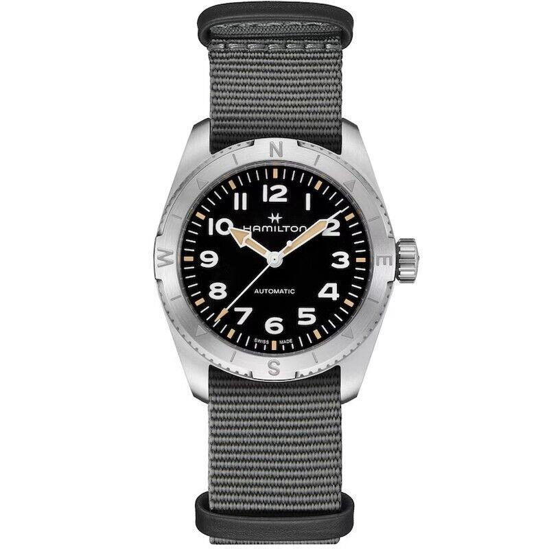 Hamilton Khaki Field Expedition 37mm Grey Textile Men`s Watch H70225930 - Dial: White, Band: Gray, Bezel: Silver