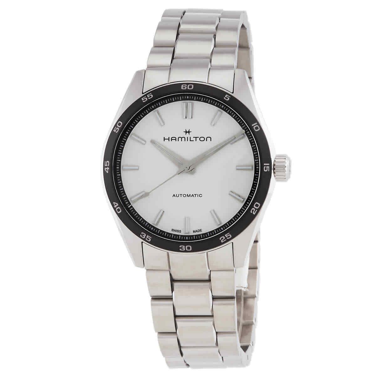 Hamilton Jazzmaster Performer Automatic White Dial Men`s Watch H36205110 - Dial: White, Band: Silver-tone, Bezel: Silver-tone