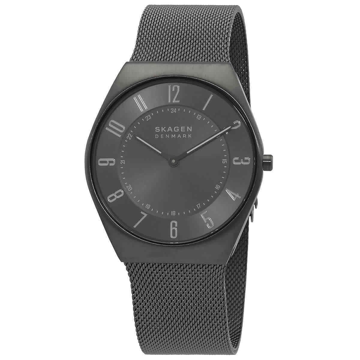 Skagen Grenen Ultra Slim Quartz Charcoal Dial Unisex Watch SKW6824