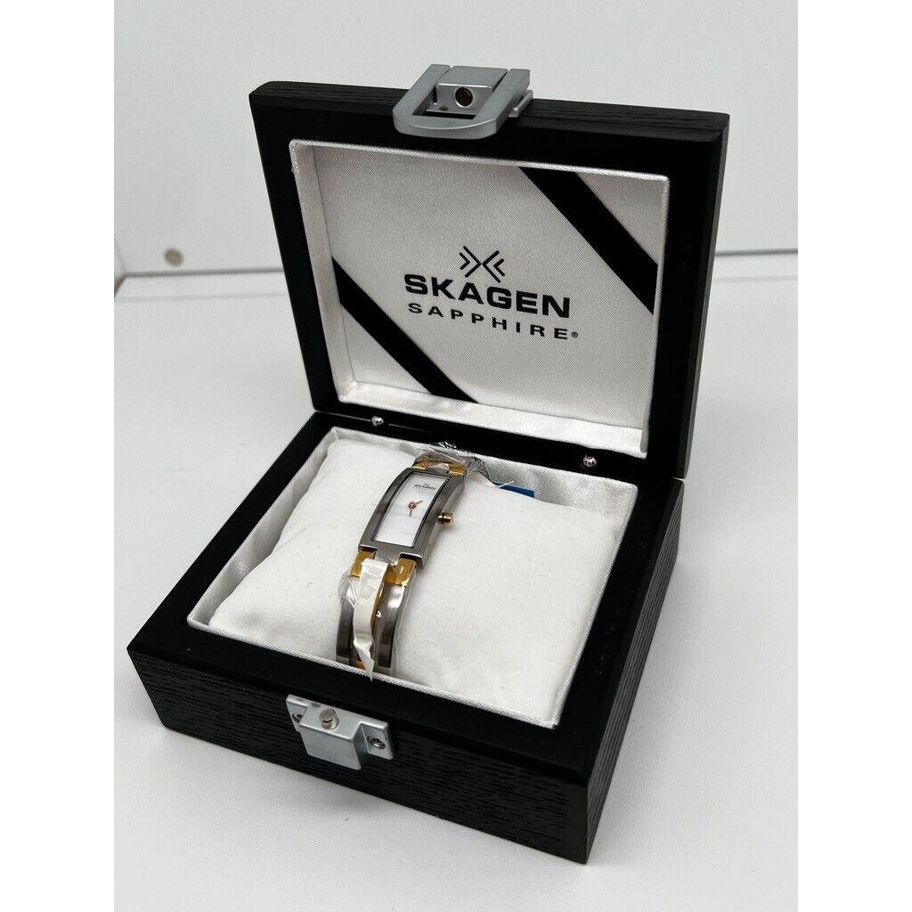 Skagen Ladies Bracelet Watch Sapphire Rectangle Stainless SP2SGS-PO