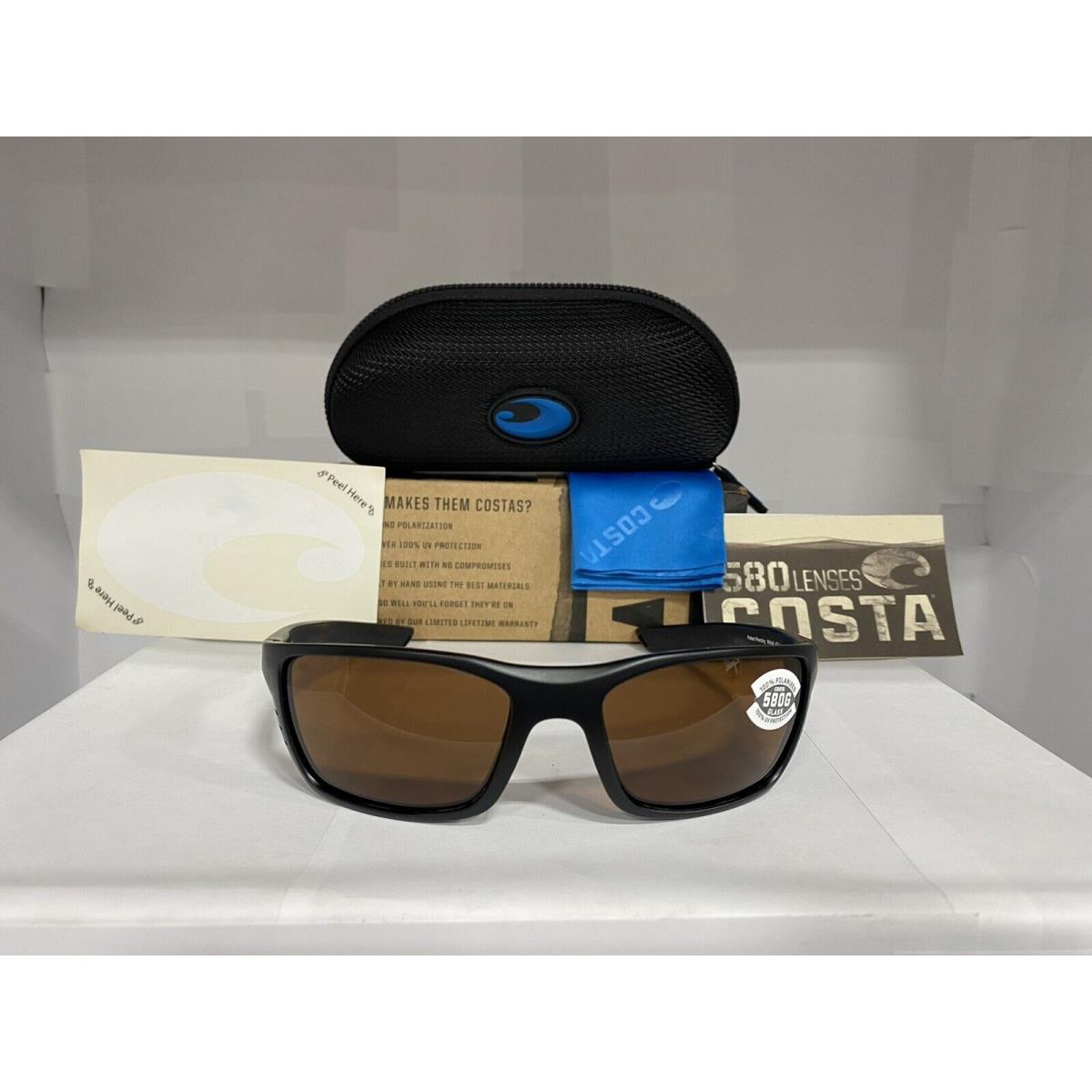 Costa Del Mar Whitetip Black Lens Frame Polarized Glass Unisex Sunglasses Wtp 01 - Frame: Black, Lens: Black