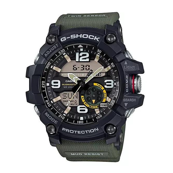 Casio G-shock GG1000-1A3 Men`s Mudmaster Twin Sensor Military Green Watch - Dial: Green, Band: Green