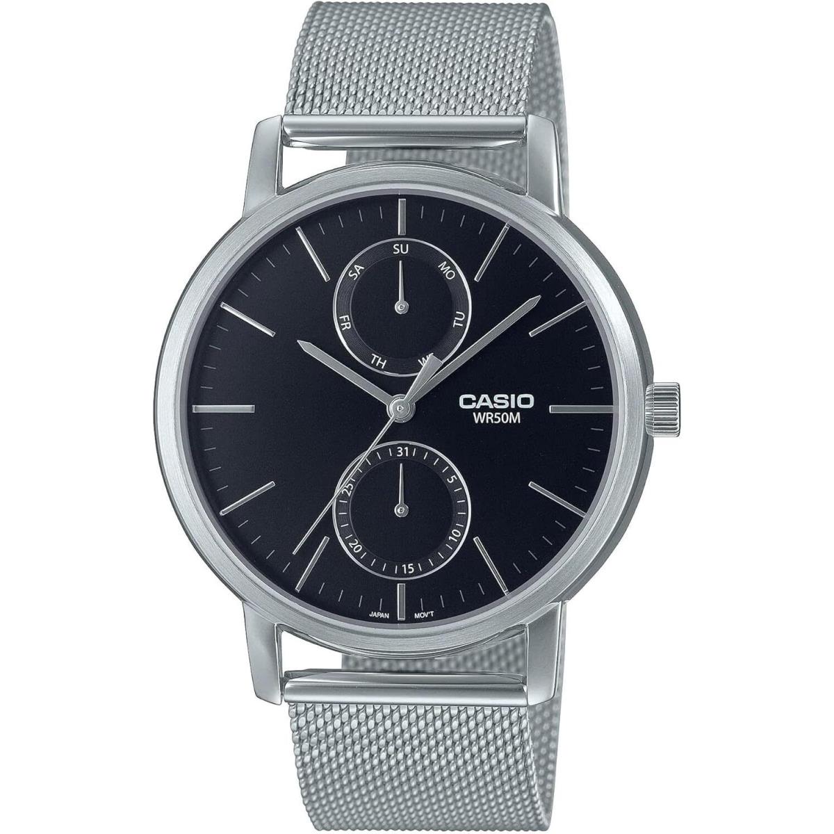 Casio MTP-B310M-1A Men`s Analog Stainless Steel Watch Adjustable Strap Silver