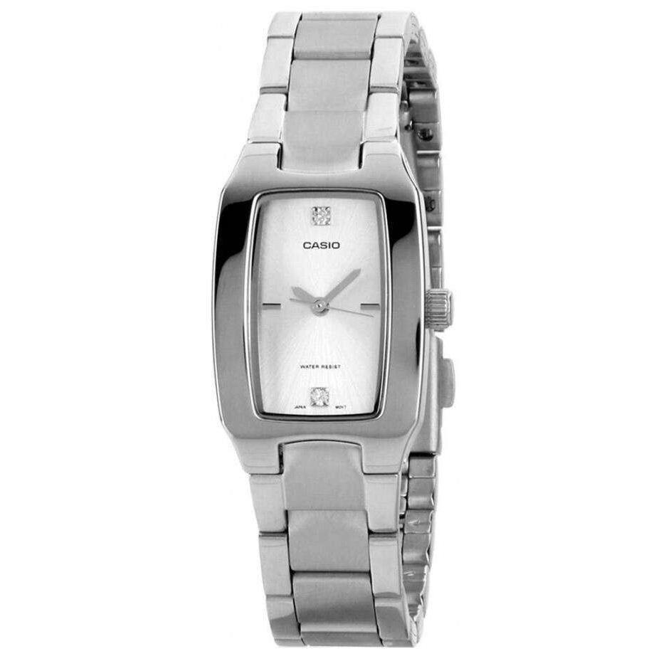 Casio LTP1165A-7C2 Women`s Enticer Stainless Steel Rectangular White Dial Watch