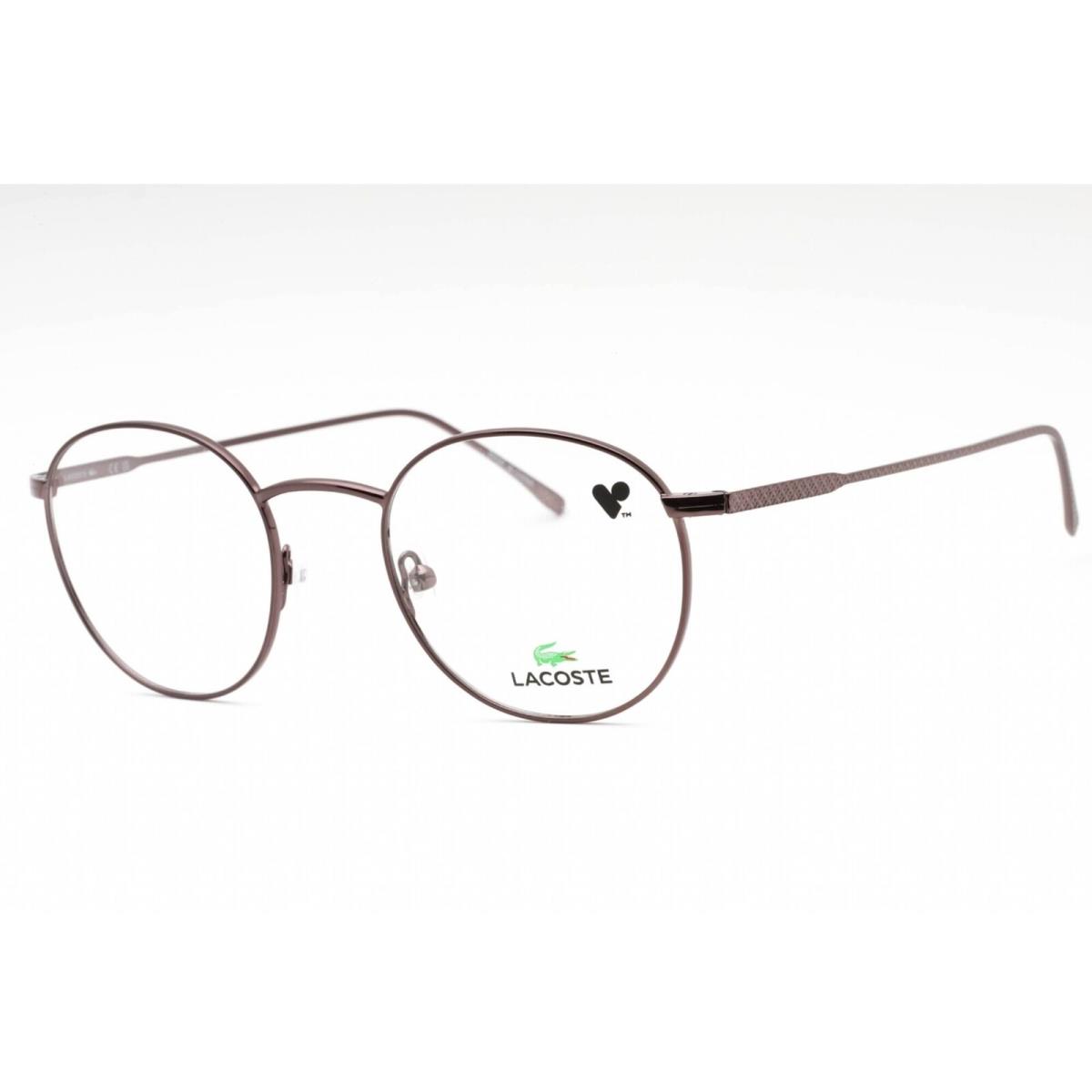 Lacoste Men`s Eyeglasses Dark Gunmetal Metal Round Full Rim Frame L2246PC 033