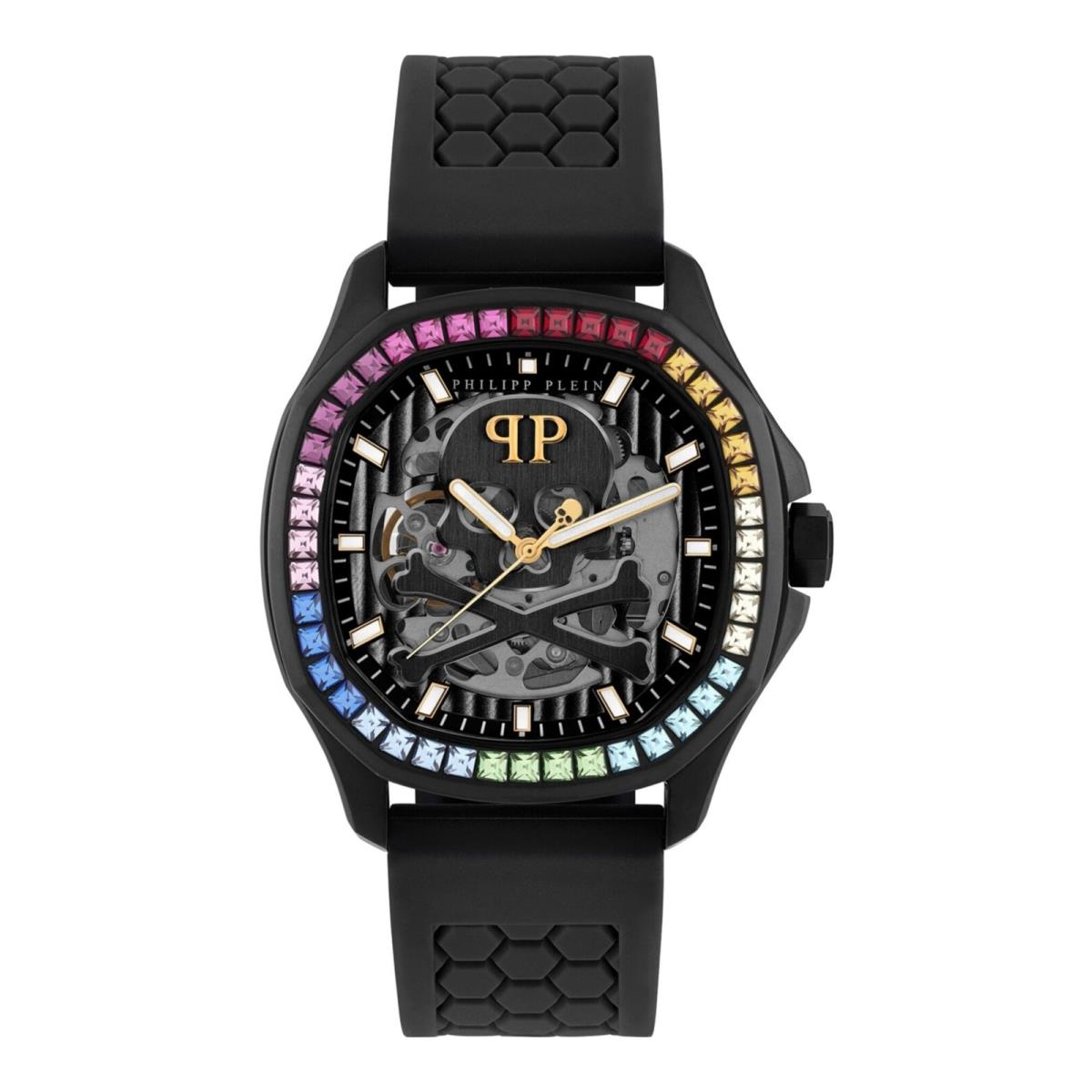 Philipp Plein Mens Black 42mm Strap Fashion Watch